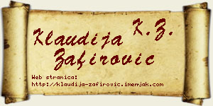 Klaudija Zafirović vizit kartica